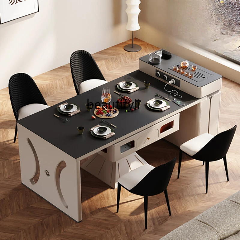 Retractable Kitchen Island Dining Table Mahjong Table Double-Use Living Room Home Automatic Mahjong Machine