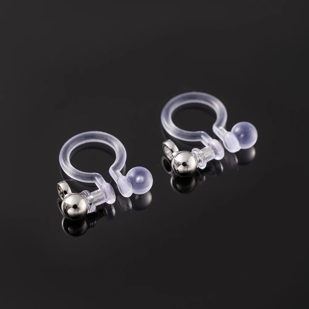 10/20Pcs Transparent U Shape Clip Base Earring Converter Silicon Pads DIY Women Non-Pierced Ears Components Jewelry Findings