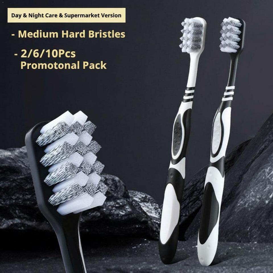  2/6/10Pcs Hard-bristled Cleaning Toothbrush For Adults Deep Cleaning Mouth Clean Toothbrush For Whitening Teeth Dental Care 