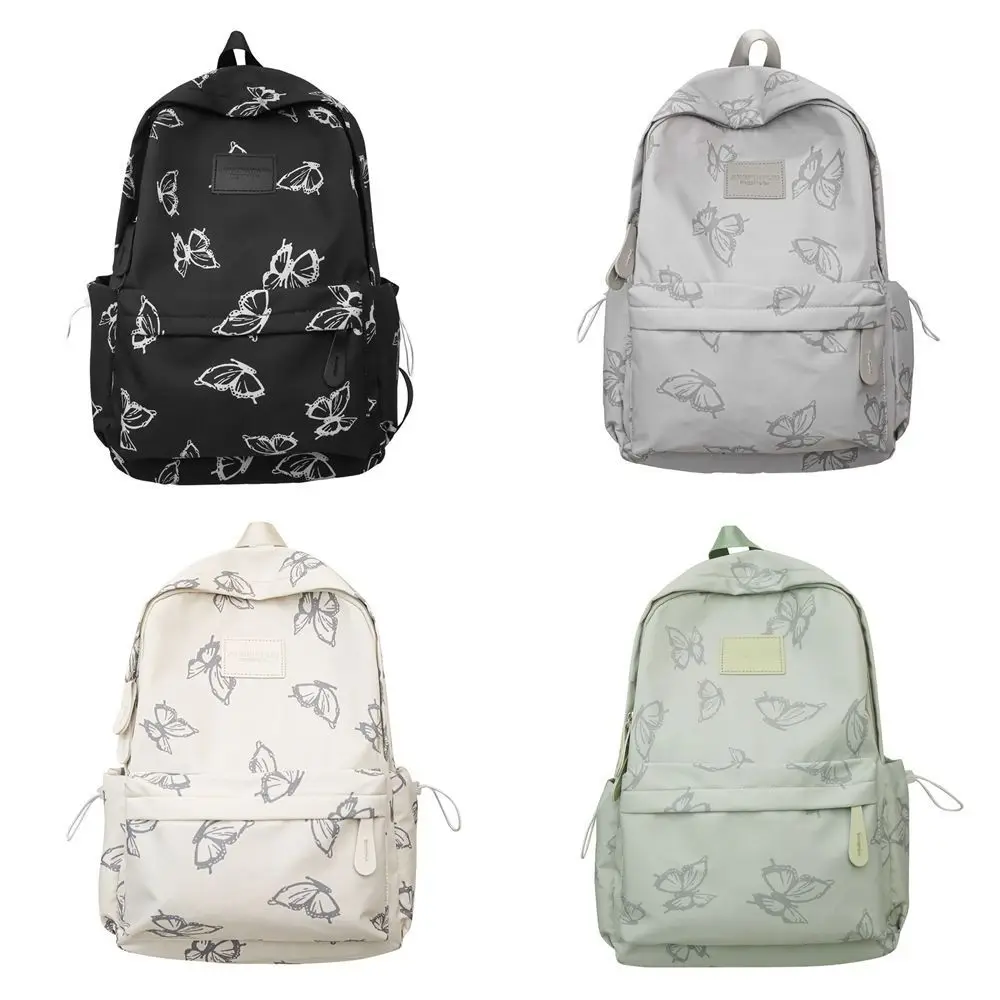 Creative Small Pack Butterfly Backpack Solid Color Korean Style Zipper Shoulder Bag Handbag Sport Casual Backpack Students