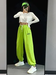 High Waist Loose Fit Printed Trousers for Women's Square Dancing Street Jazz Dance Casual Pants Harlan Style Pocket Detail