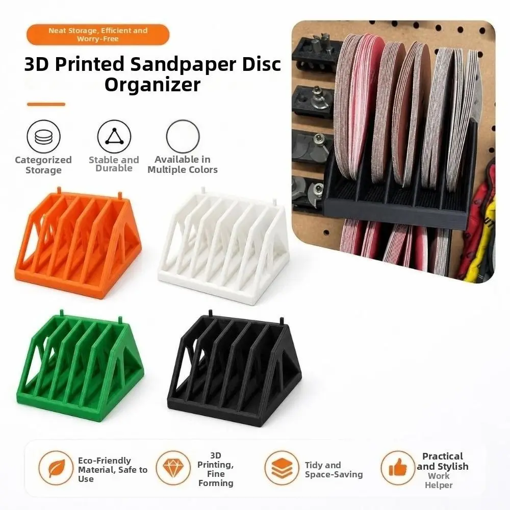 5 Slots Sand Paper Storage Rack Creative Large Capacity Polishing Tool Organizer Lightweight 3D Printed Desktop Document Shelf