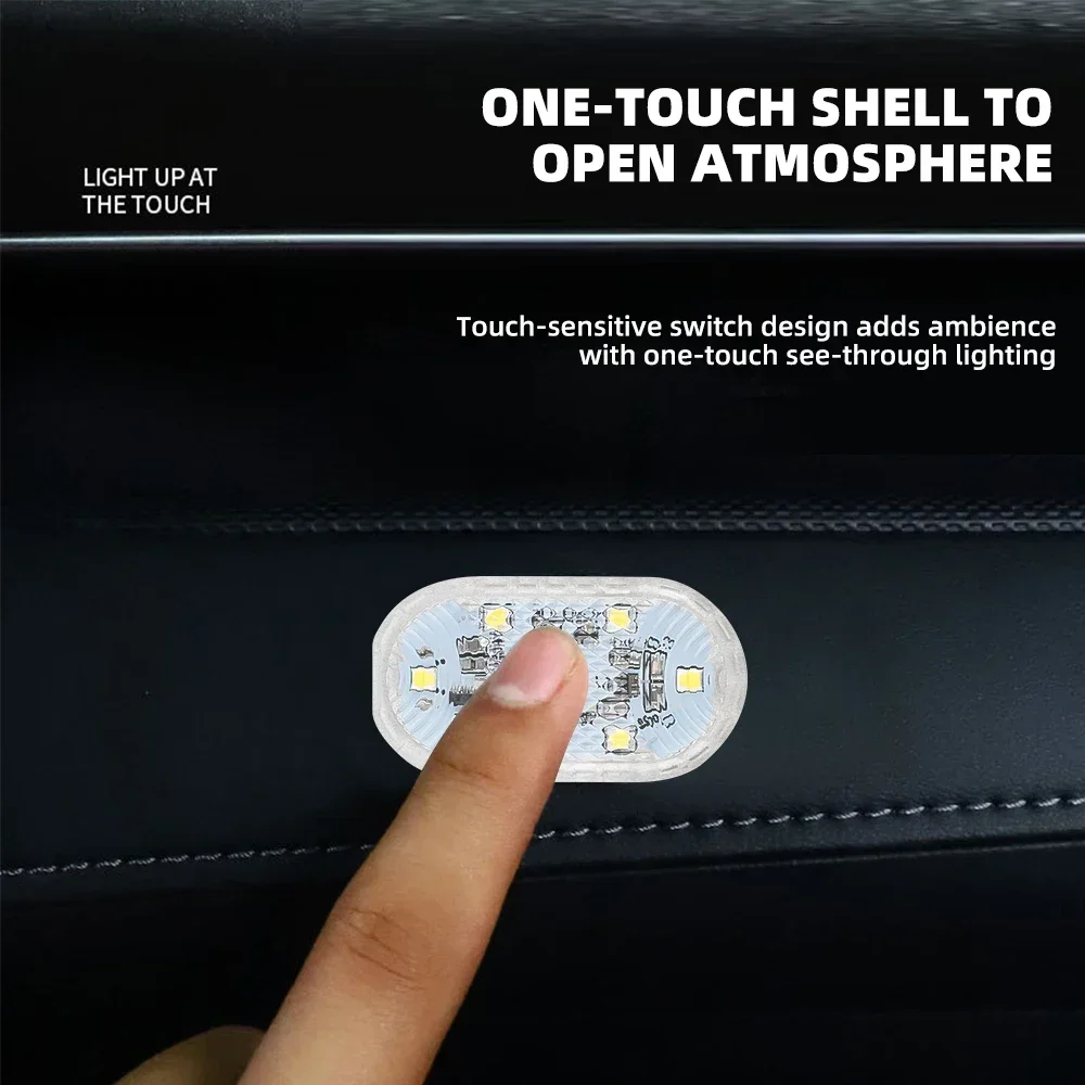 New Car LED Touch Lights luce interna Wireless luce magnetica per porta Auto lampada da soffitto per tetto lampada da lettura USB ricaricabile 5V