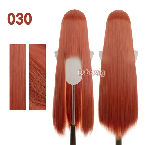 Bubuwig Synthetic Hair 100cm Long Straight Pure Color Cosplay Wigs Over 100 Colors Black White Red Blue Brown Wig Heat Resistant - Image 18