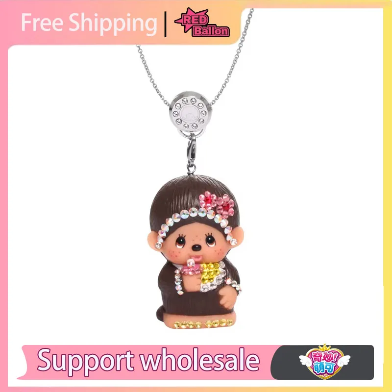 

Monchhichi Cute Panda Pendant Necklace for Women Korean Titanium Steel Clavicle Chain Sweet Jewelry Anniversary Gift in Stock