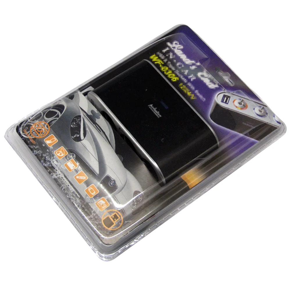 12V Car Power Distributor USB Port Cigarette Lighter Socket Splitter LED Light Cigarette Lighter Plug Socket Car Charger Adapter