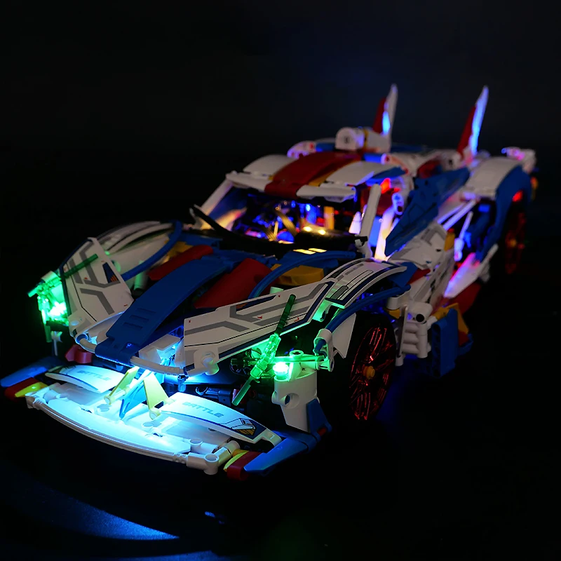 Zestaw oświetlenia LED RC do technicznego samochodu sportowego LEGO 88320 (tylko światło LED, bez modelu bloku)