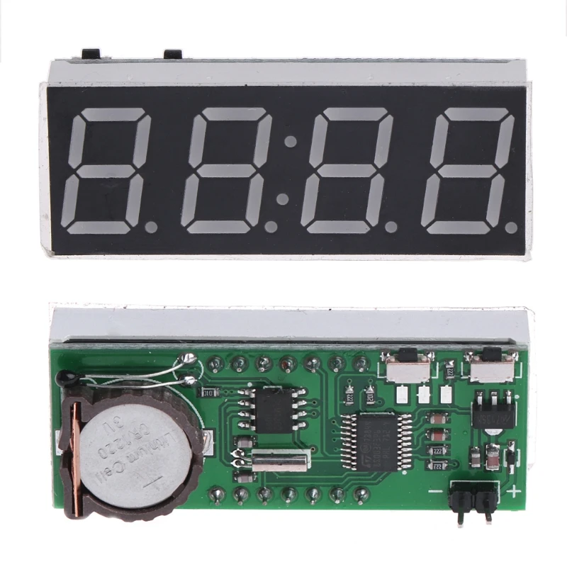 3 in 1 Car Thermometers Voltmeter Gauge Electronic Clock 12V 5-24V Dustproof