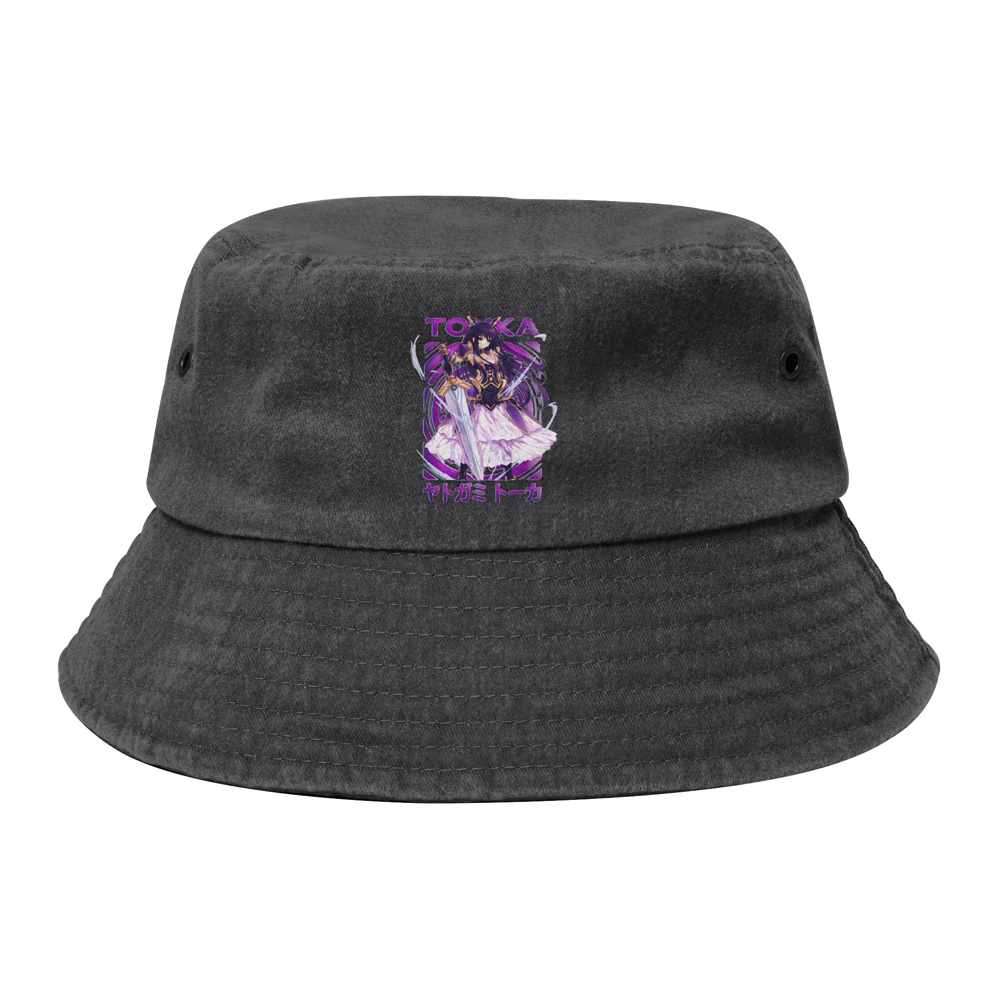 Date A Live Tohka Yatogami Bucket Hat for Teen Beach Genshin Impact Distressed Cotton Field Hat Outdoor Fishing Hat