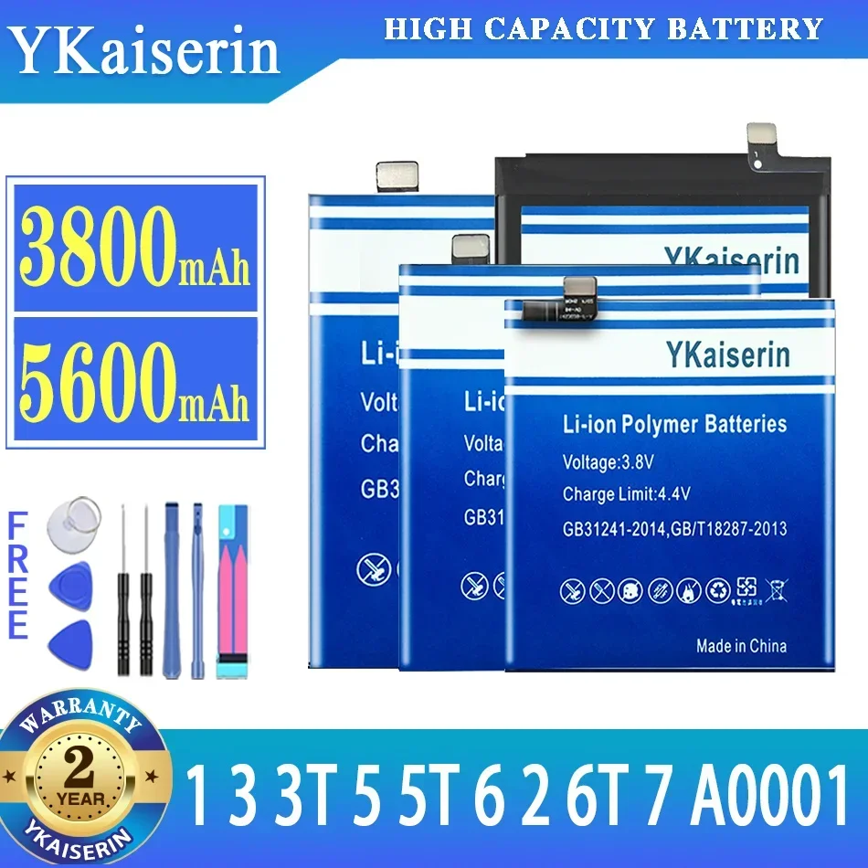 YKaiserin Battery BLP613 for OnePlus 3 OnePlus3 for OnePlus 1+  1 A0001 3 Three 3T 5/5T 6 2 6T/7 Bateria