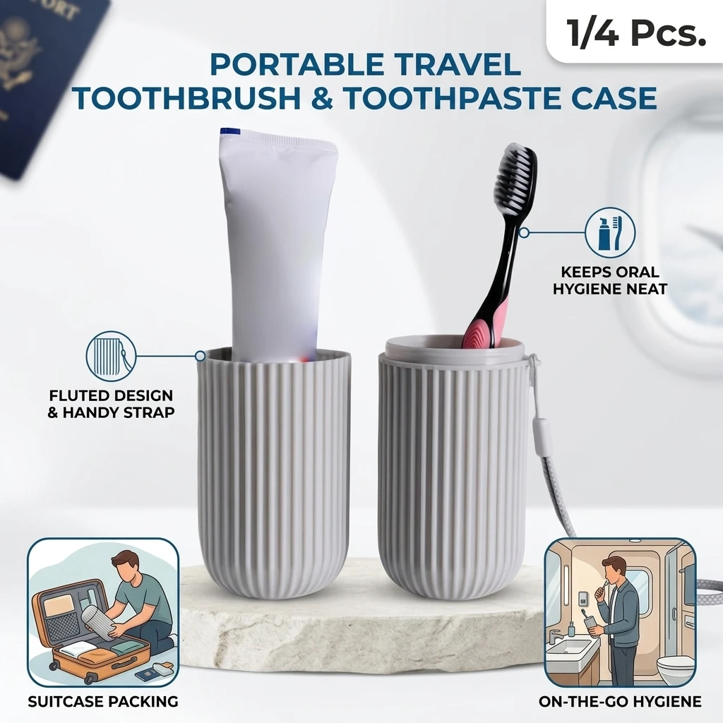 1/4Pcs table Toothbrush Protect Holder Cup Case Travel Camping Storage Box Organizer Travel Toiletries Storage Cup New Creat