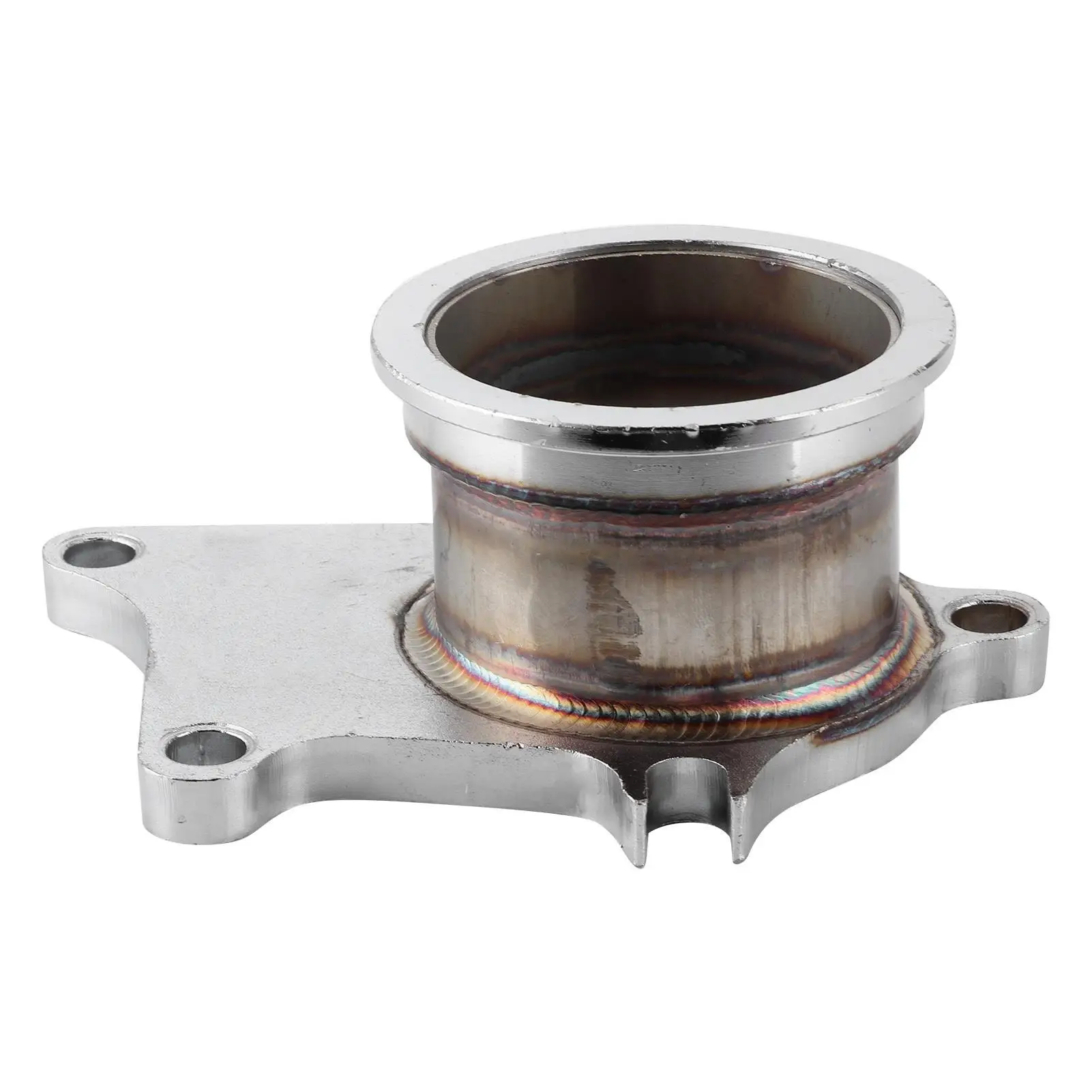 

2.5in V Band Conversion Adapter for t3 /T4 Downpipe Flange - Durable Stainless Steel, Chrome Plated