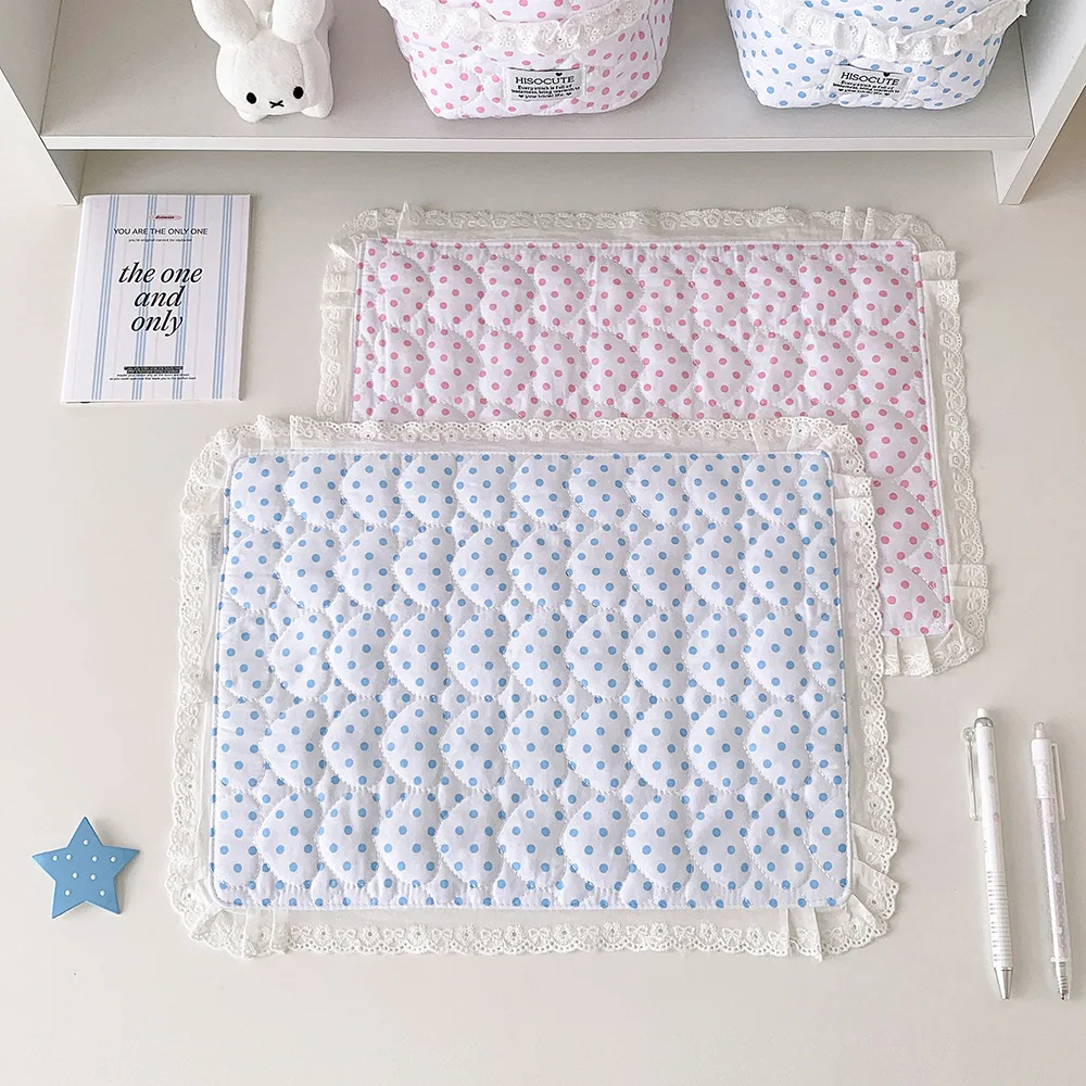 New Fashion Simple Love Wave Point Desktop Mat Multi functional Kitchenware Cup Mat Cute Girls Office Desk Mat Gifts