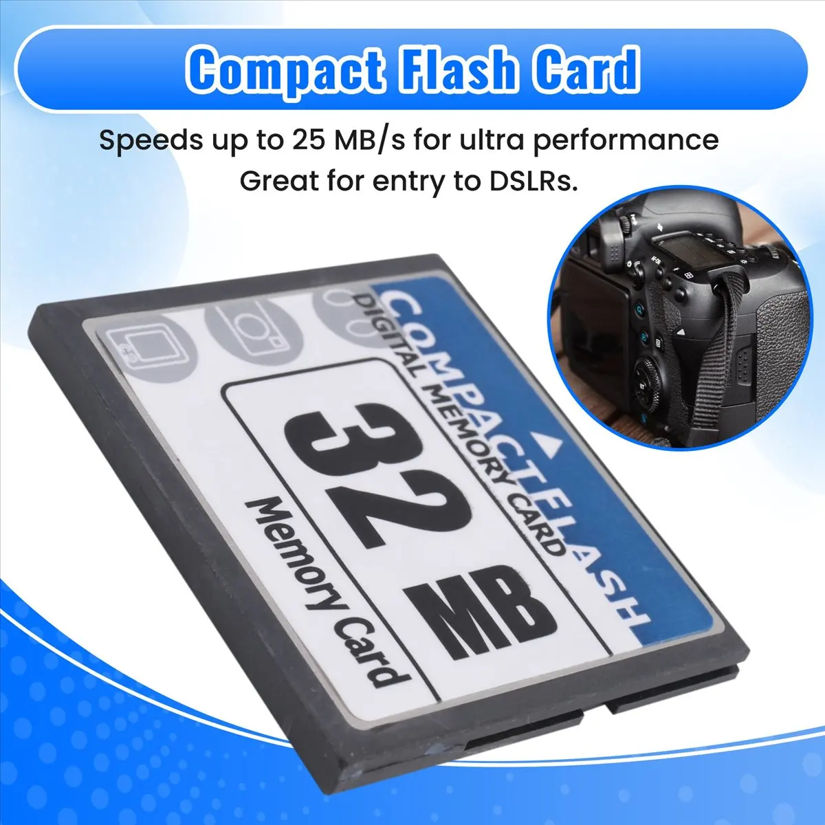 32MB Compact Flash Memory Card for Camera, Advertising Machine, Industrial Computer Card