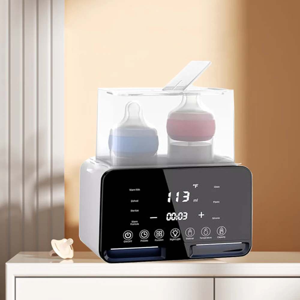 Baby Feeding Bottle Warmer & Sterilizer Sanitizer for Baby Bottles Breast Pump Eletric Bottle Steamer LED Touch Screen