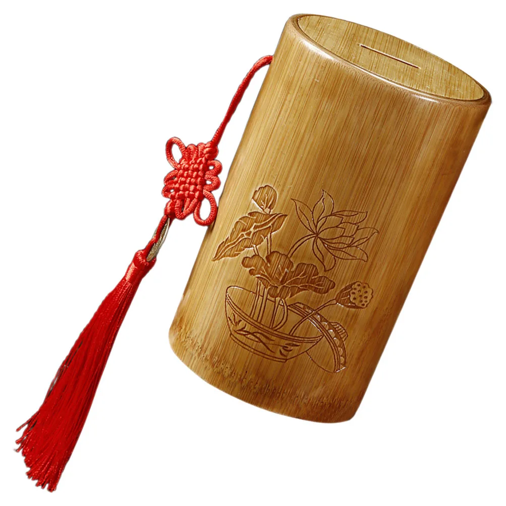

Bamboo Piggy Bank Money Container Cash Saving Jar Decor Large Capacity Wooden Money Box Coin Bank Storage
