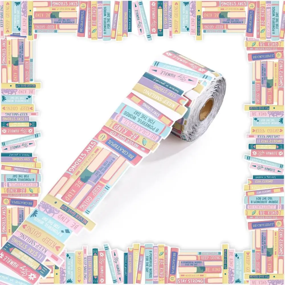 Self Adhesive Bulletin Board Border Book Pattern 10m Border Sticker Roll Waterproof Cuttable Roll Classroom Border Sticker