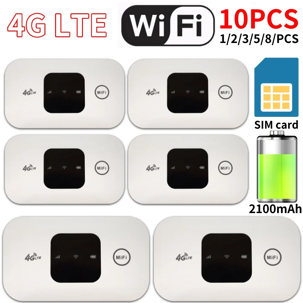 1-10PCS H5577 4G Lte Router Wireless Wifi Portable Modem Mini Outdoor Hotspot Pocket Wifi 150mbps Sim Card Slot Repeater 2100mAH