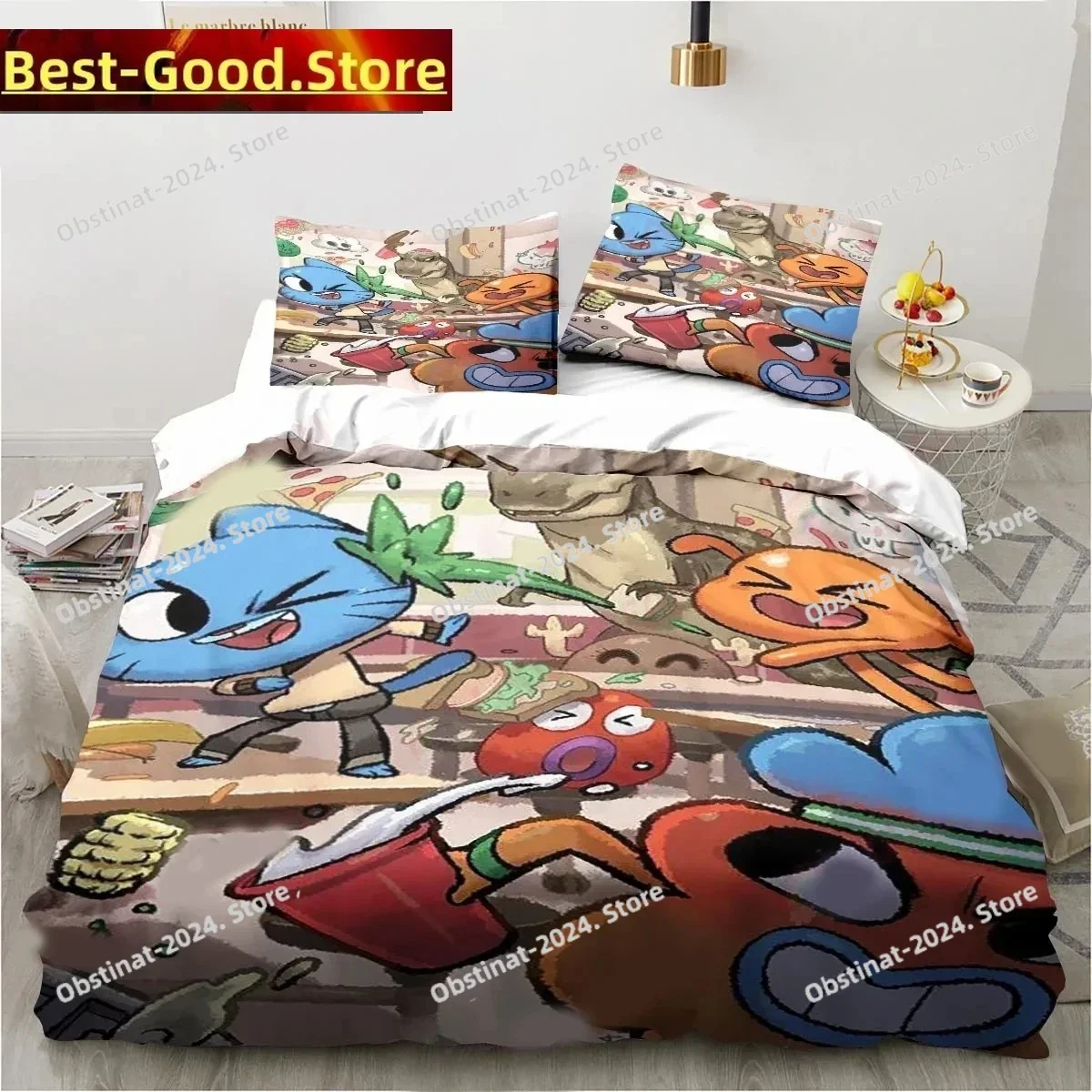 

Cartoon The Amazing World Bedding set Printed Duvet Cover Pillowcase Single Double Queen Super King Size Sets