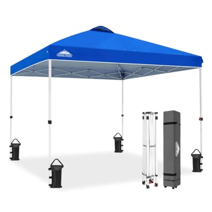 

Pop Up Canopy Tent with Wheeled Carry Bag, 8 Stakes, 4 Ropes, 4 Weight Bags, Easy Set Up Tent Canopy, Feet, 100sqft of Shade