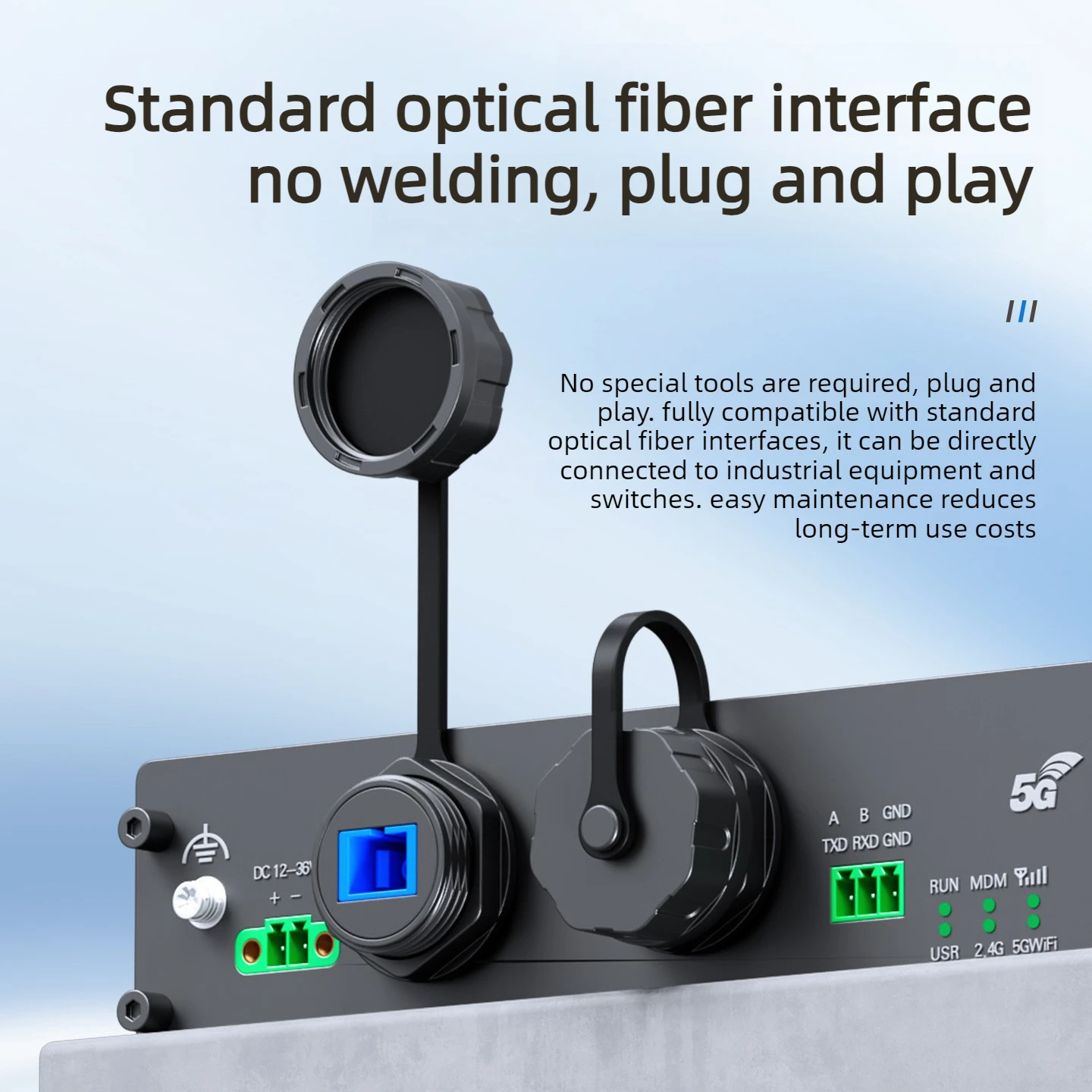 LC/SC waterproof connector, IP68 panel-type fiber optic extension duplex APC straight-through adapter