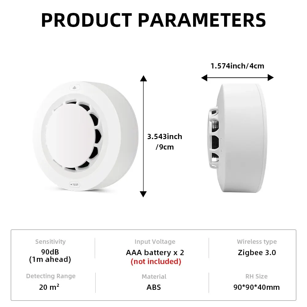 Onenuo Tuya ZigBee Rauchs ensor Brandmelder Detektor Home Security Alarm Rauchs ensor sollte mit Tuya ZigBee Hub arbeiten