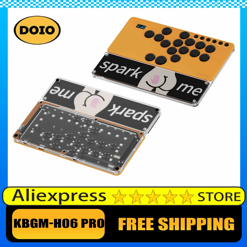 DOIO KBGM-H06 PRO HITBOX Gaming Keypad Aluminum Alloy Portable A4 Arcade Joystick PS4 PS5 Switch Steam SF KOF Tekken PC Gifts