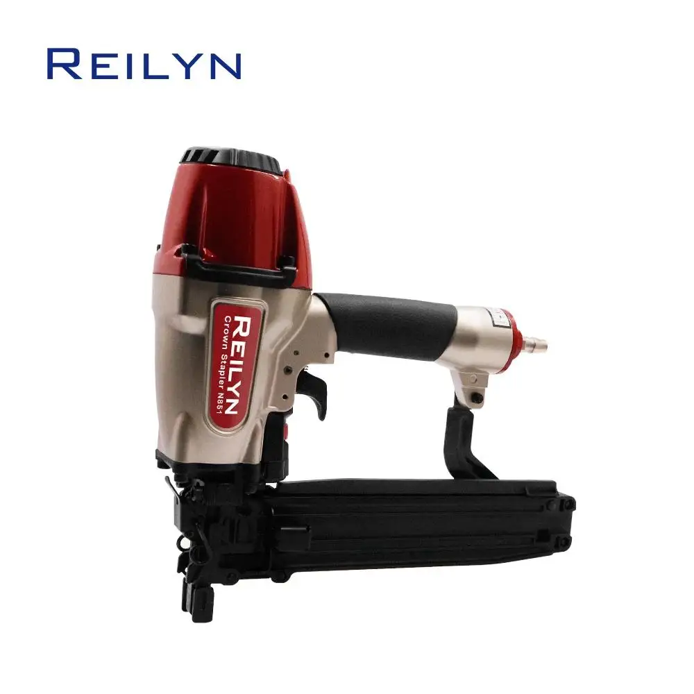 Air Stapler N851 16Ga Lightweight Pneumatic Nailer Wire Nails 25-50mm for Upholstery Frame Roofing Furniture Woodworking Tool