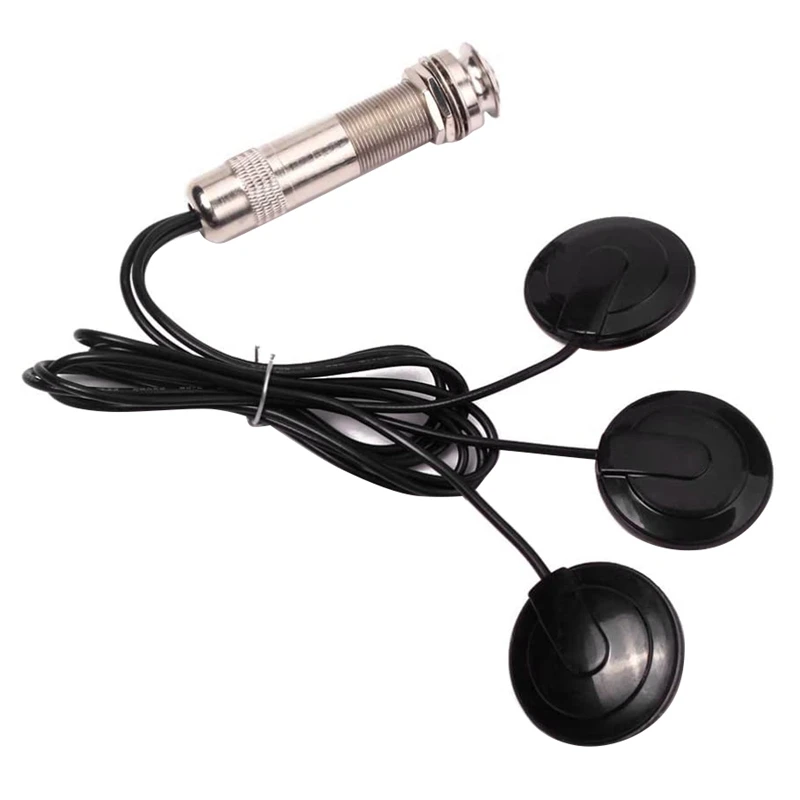 Gitarren Pickup Piezo Kontakt Mikrofon Pickup 3 Wandler Pickup System für akustische 6,35mm Jack (schwarz)