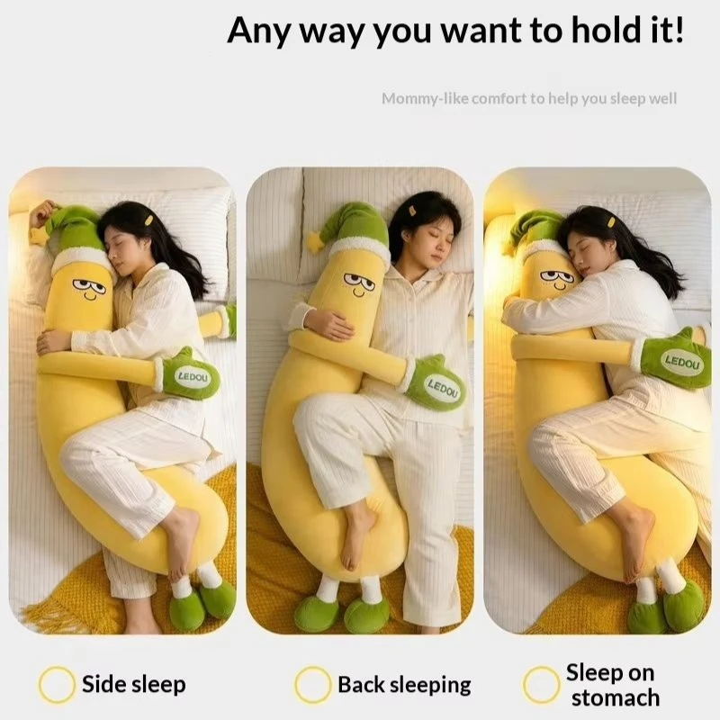 Ledou Banana Plush Pillow Smart Heating Music Soothing Long Side Sleeping Hug Pillow