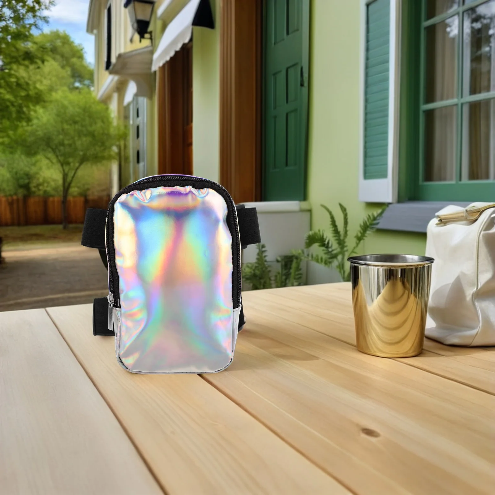 

Outdoor Hiking Waist Bag Iridescent Thigh Pack Lightweight Adjustable Leg Strap Handsfree Travel Pouch for Women Quick