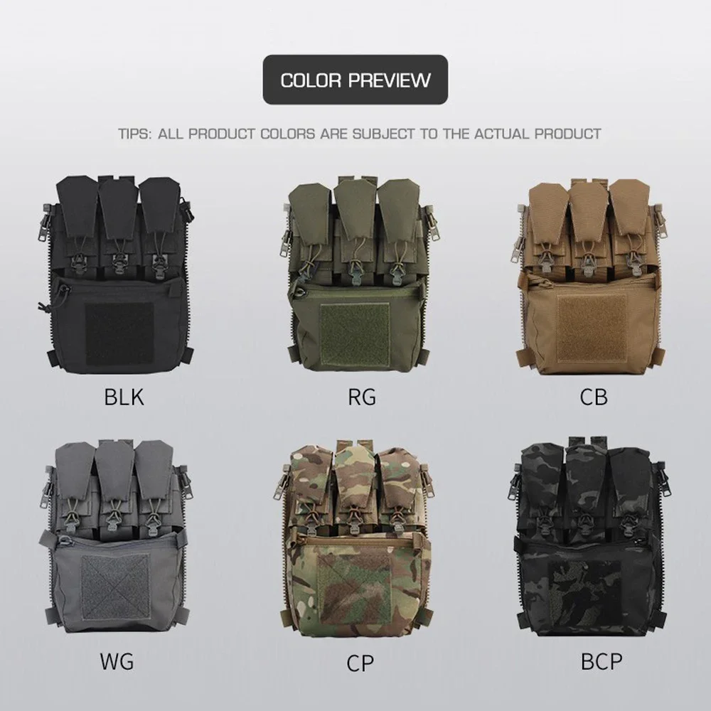 V5 FCPC Rückenplatte mit Reißverschluss, taktische Weste, Rückenplatte, Dreifach-Tasche, Plattenträger, Airsoft-Weste, Erweiterungstasche, Zubehör – Detail 9