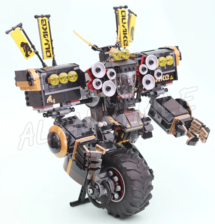 1232pcs Shinobi Cole’s Uni-wheel Quake Mech Shoulder Loudspeakers Soundwave 10800 Building Block Toys Compatible with Model