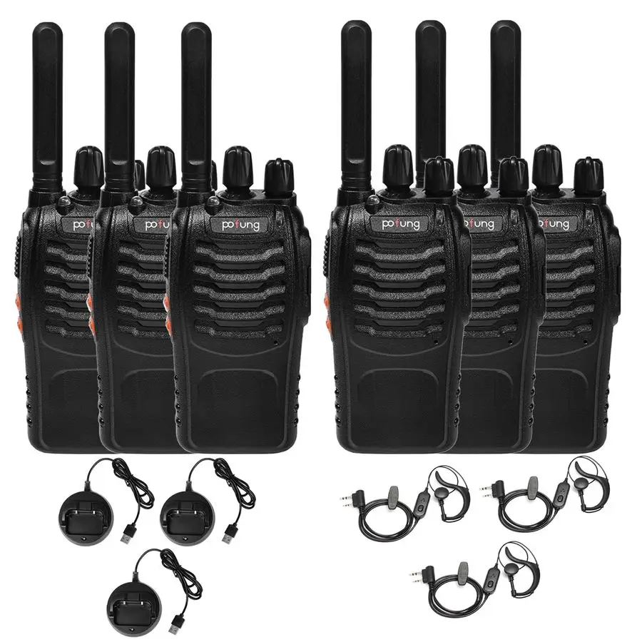 Radio de Comunicación PMR 446 PT88E, Walkie-Talkies Profesionales de 16 Canales, Largo Alcance, Compatible con VOX para Construcción