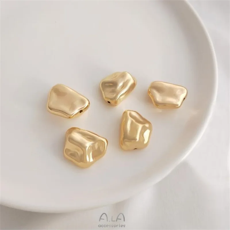 14K Gold-plated Imitation Baroque Special-shaped Stone Beads Handmade DIY Pearl Bracelet Necklace Bead Separator Jewelry Beads