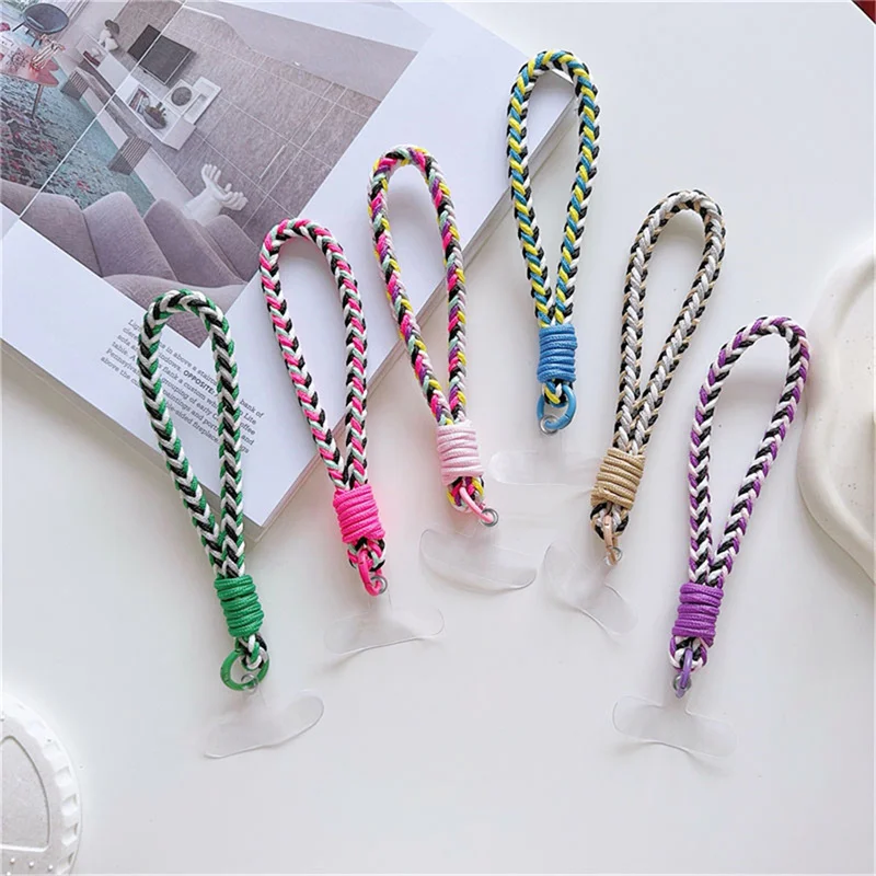 Y2k Nylon Color Casual Hand Bracelet Mobile Phone Anti-lost Lanyard Thickened Halter Chain Outdoor Hanging Phone Short Chain