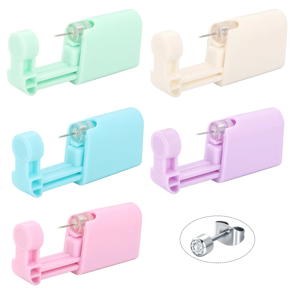 1PC Disposable Safe Painless Ear Piercing Gun Kit Disinfect Earring Piercer Machine Studs Nose Body Jewelry Piercing Tool
