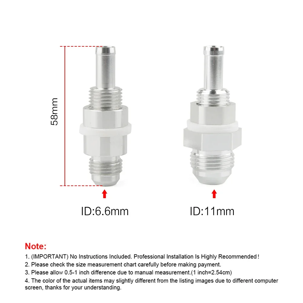Fuel Tank Fitting Splicer Mender 8AN Male Flare Bulkhead to 3/8 Or 5/16Hose Barb Quick Connect Threaded Pipe Adapter Heavy Duty