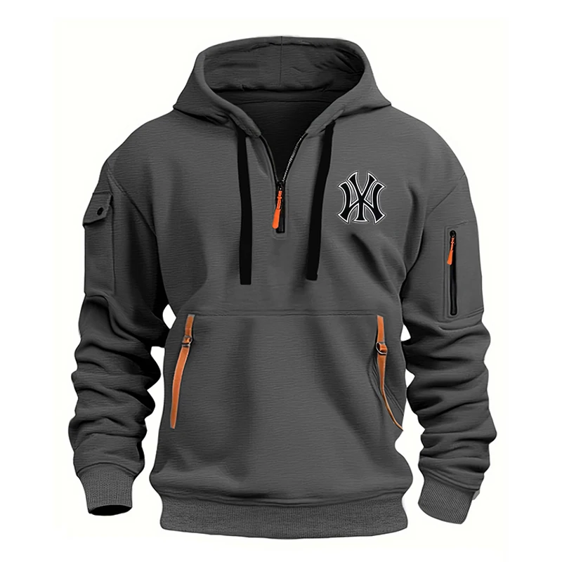 Sudadera con capucha para hombre, con múltiples bolsillos y cremallera, informal, deportiva, para hombre/mujer, talla grande,