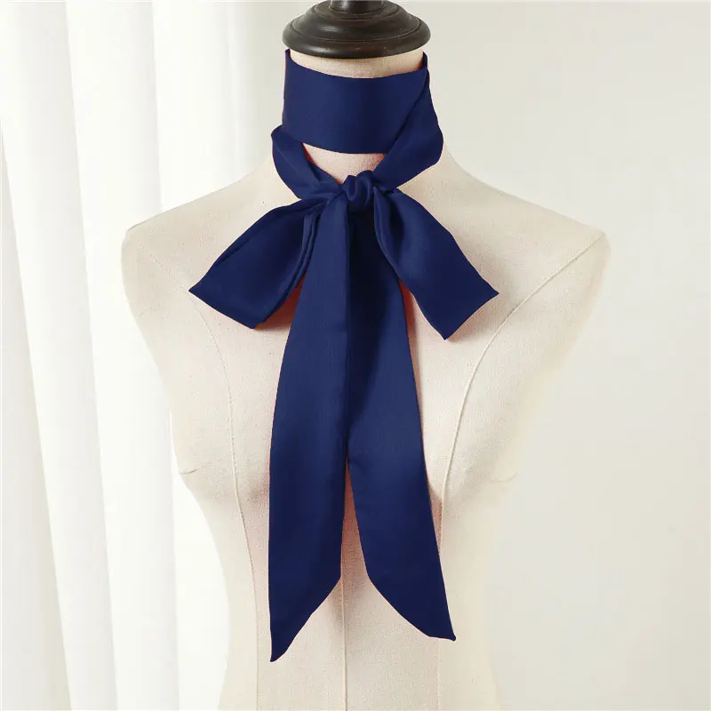 200cm Long Plain Silk Scarf Multifunctional Hair Band Bag Satin Scarf Ribbon Neckties, Bow Ties Cravats Bag Handle Decoration