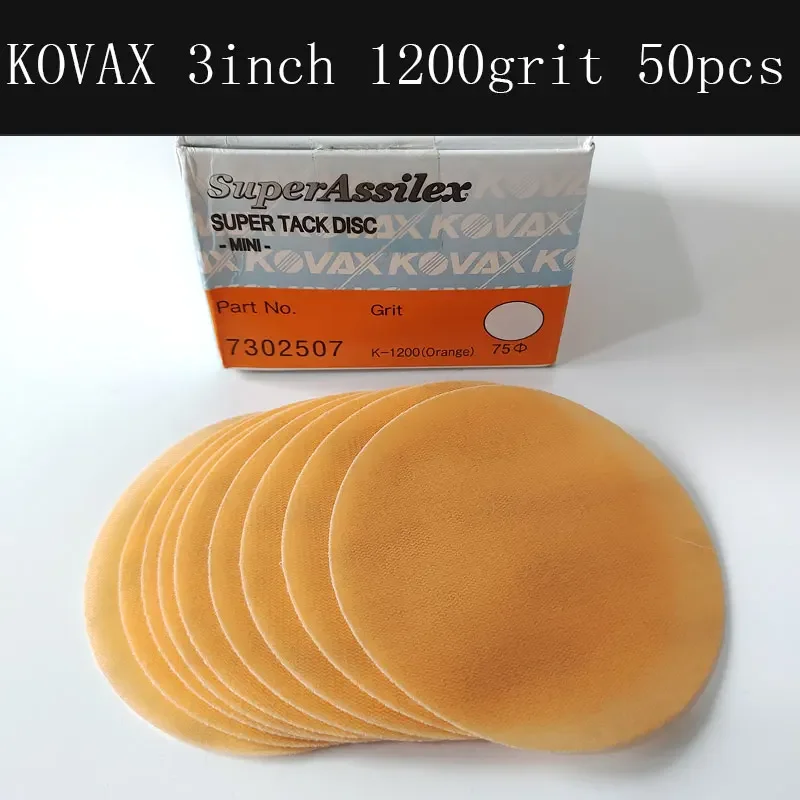 KOVAX Soft Grinding Self-Adhesive Sandpaper 3 inch  Super Assilex 1200-3000  Mesh for Mini Polisher Pneumatic Car fine polishing