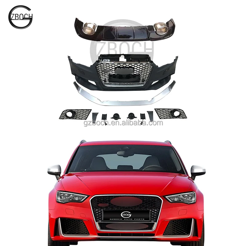 2013 2014 2015 2016 front bumper for Audis A3 facelift RS3 body kit front bumper kit rear diffuser