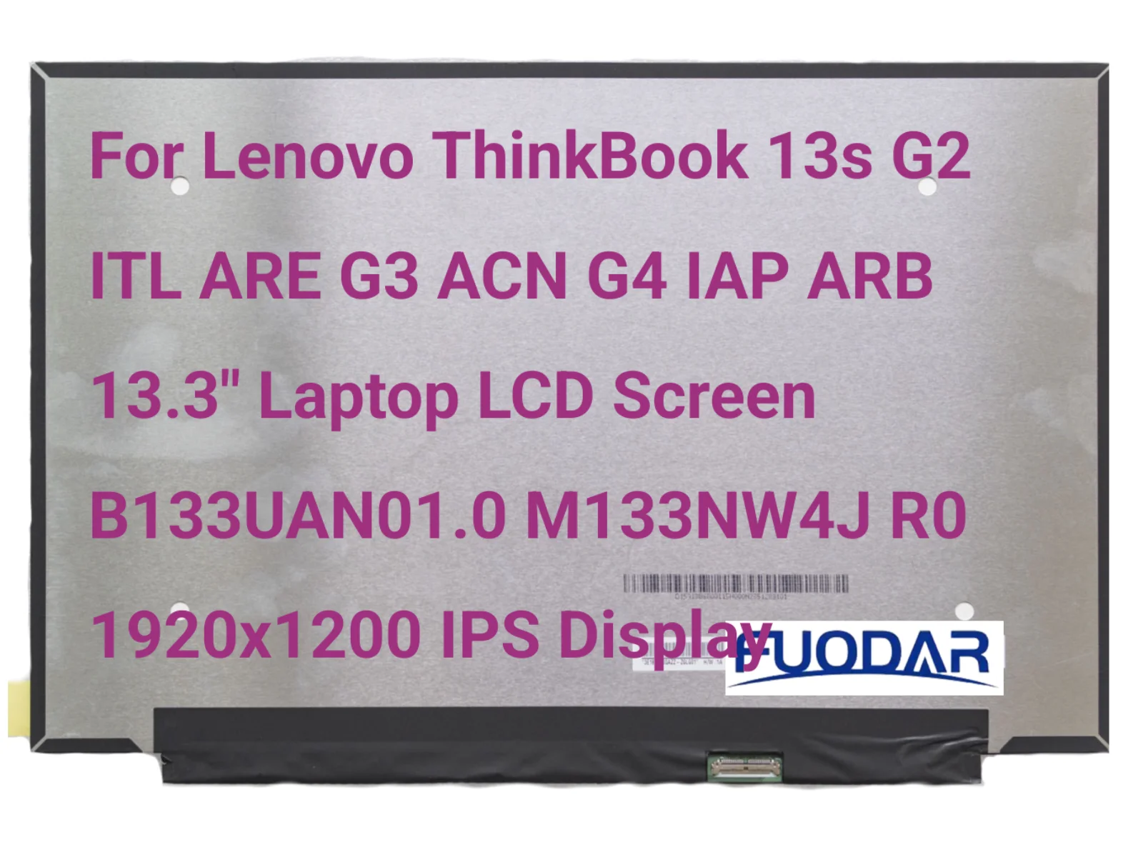 para lenovo thinkbook 13s g2 itl are g3 acn g4 iap arb 133 laptop tela lcd b133uan010 m133nw4j r0 1920x1200 ips display 01