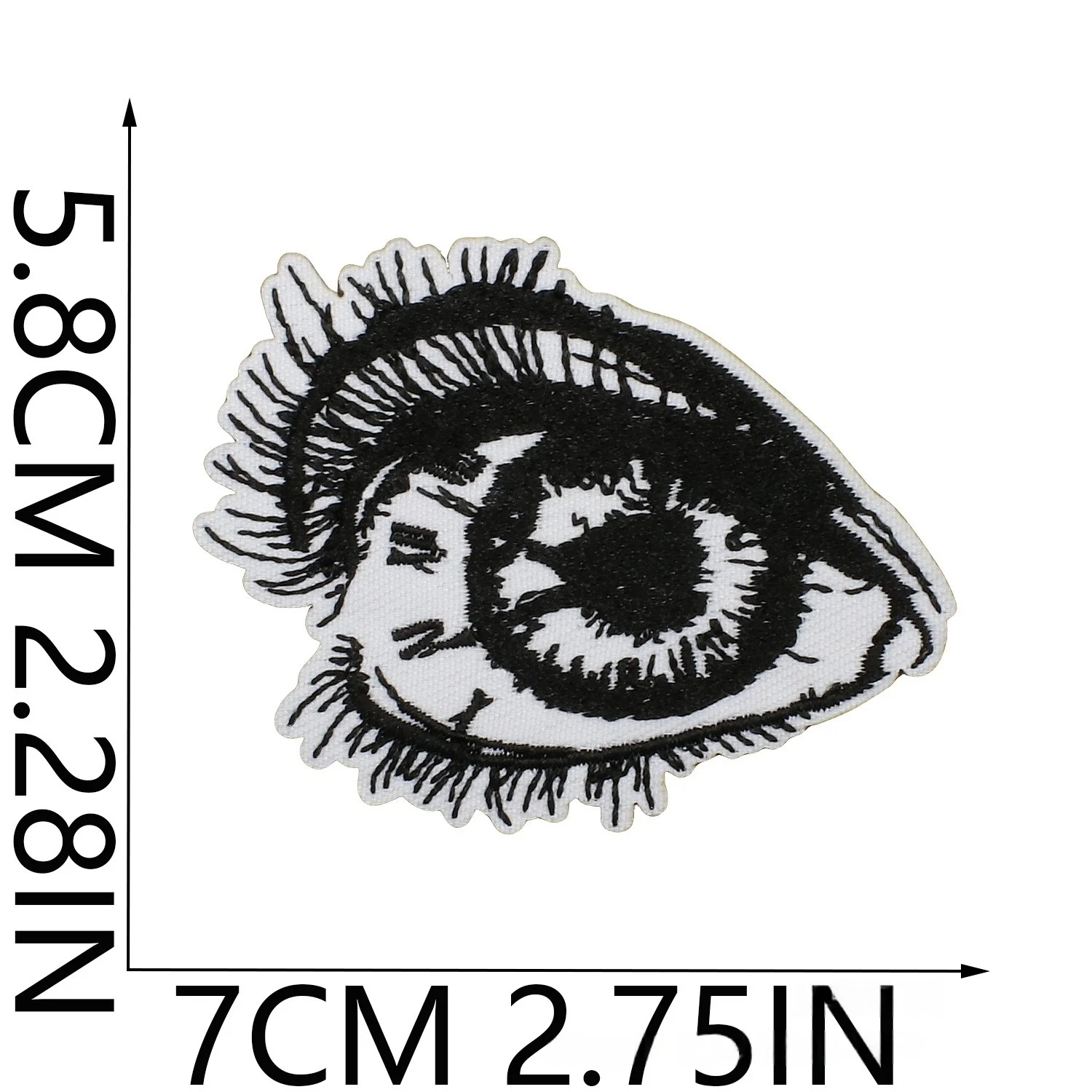 

Hard Punk Eye Black and White Flower Knife Embroidery Cloth Ironing Clothes Bag Decoration Patch DIY for Hat/bag/shoes/cloth
