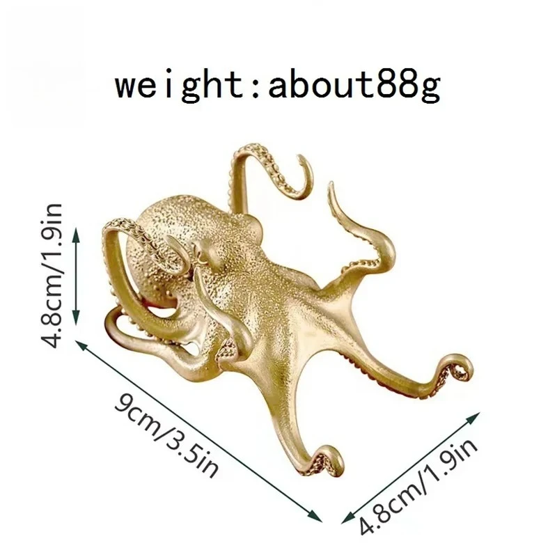 Vintage Golden Octopus Figurine Phone Holder Multifunctional Desk Stand Portable Universal Smartphone Tablet Bracket Home Decor