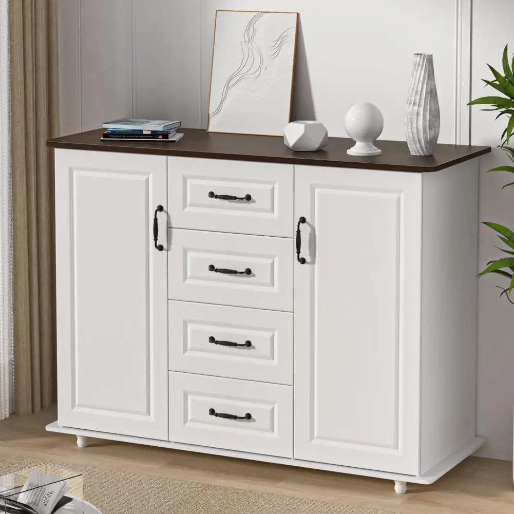 

Kitchen Buffet Storage Cabinet Modern Large Capacity Coffee Bar Cabinet with 4 Drawers Bedroom Living Room Sideboard Cabinet