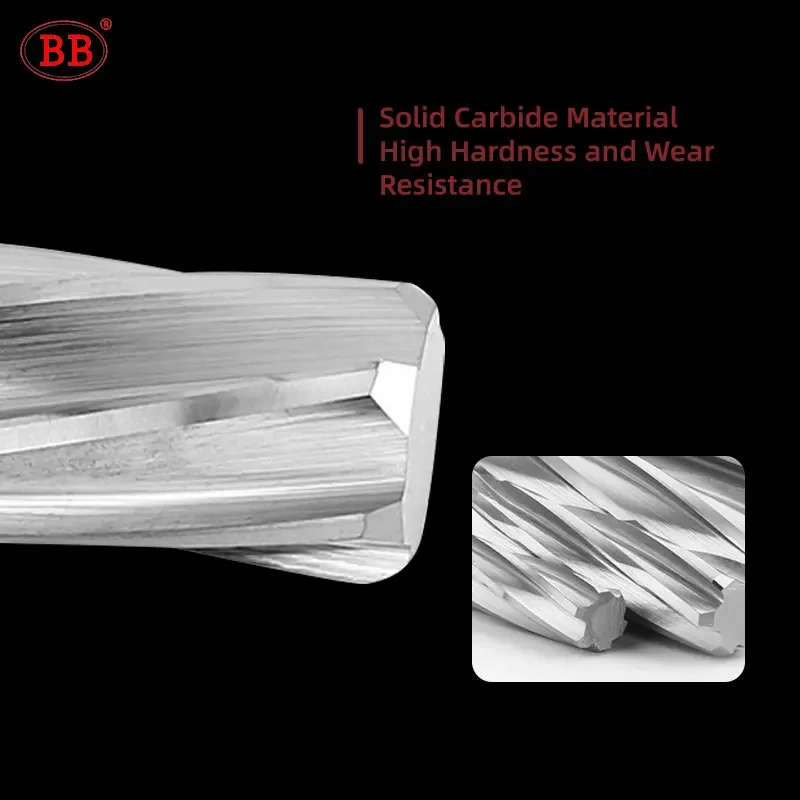 BB Machine Reamer 5.56mm~7.3mm Spiral Flute Solid Carbide Uncoated Tolerance Chucking Metal Cutter CNC for Aluminum