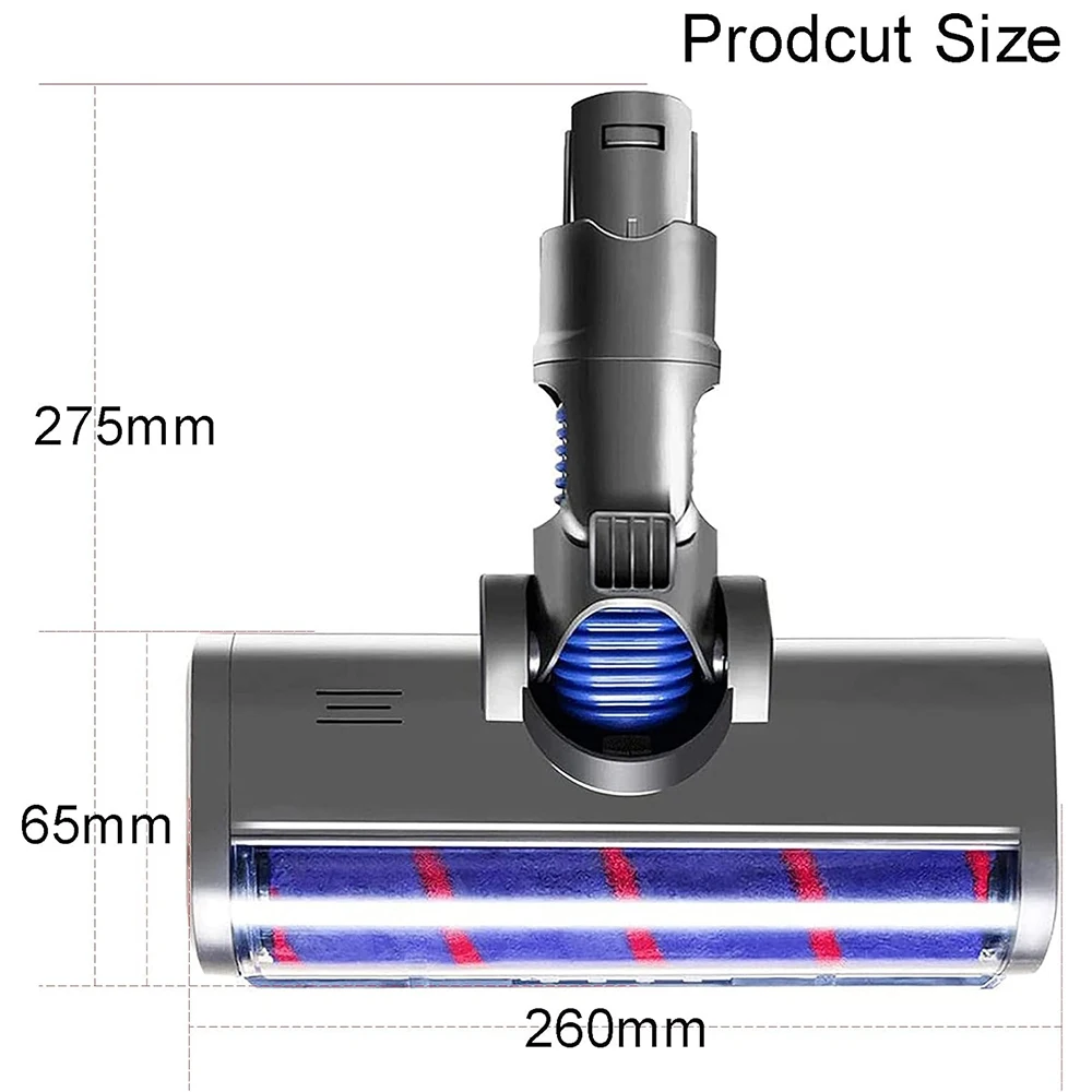 Szczotka elektryczna głowica do odkurzacza Dyson V6 DC58 DC59 DC61 DC62, szczotka parkietowa z miękkimi kółkami odpowiednia do podłóg twardych