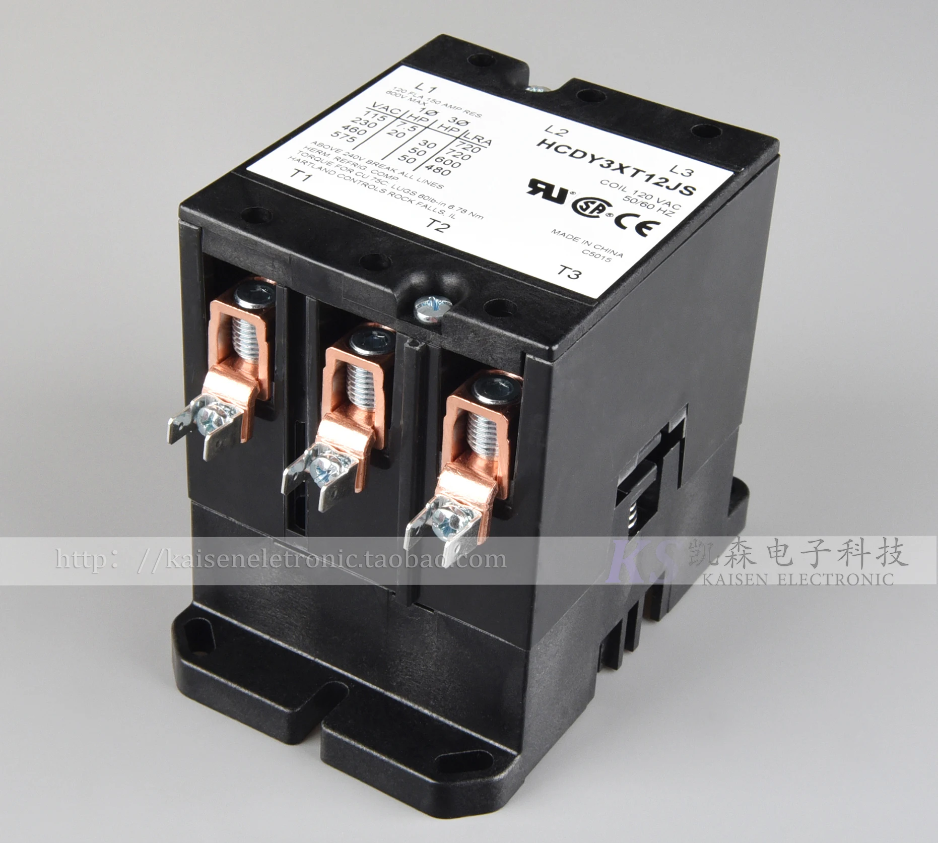 120V 120A HCDY3XT12JS Marine Hartland Controls UL three-phase AC contactor