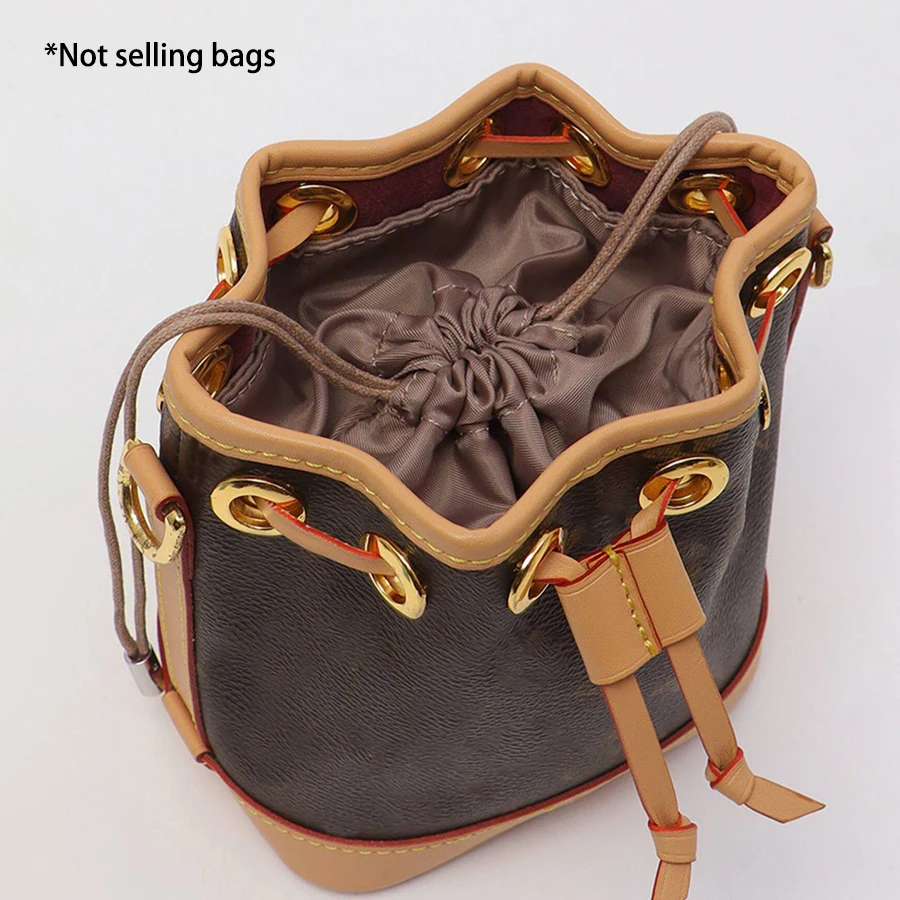 Bag Organizer for LV Nano Noe Handbag Dupont Paper Inner Bag Insert Storage Bags Drawstring Liner Bag Support Shaper